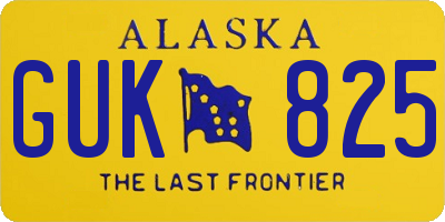 AK license plate GUK825