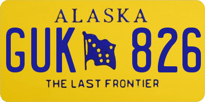 AK license plate GUK826