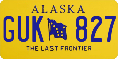 AK license plate GUK827