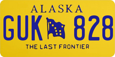 AK license plate GUK828