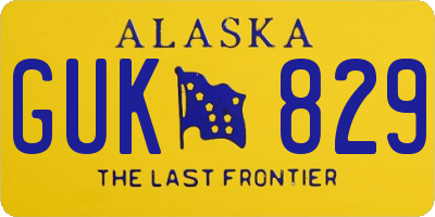 AK license plate GUK829