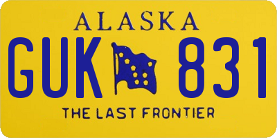 AK license plate GUK831