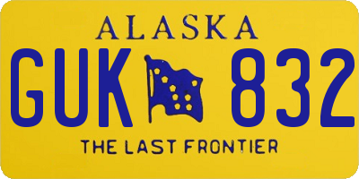 AK license plate GUK832