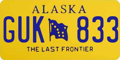 AK license plate GUK833