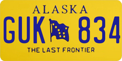 AK license plate GUK834