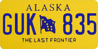 AK license plate GUK835