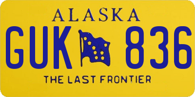 AK license plate GUK836