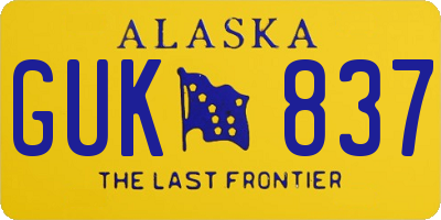 AK license plate GUK837