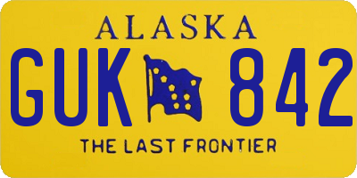 AK license plate GUK842