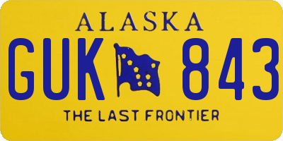 AK license plate GUK843
