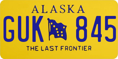 AK license plate GUK845