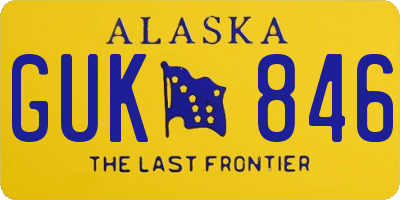 AK license plate GUK846