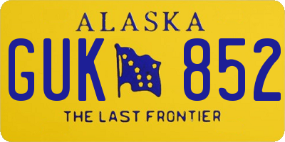 AK license plate GUK852