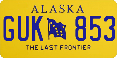 AK license plate GUK853