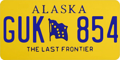 AK license plate GUK854