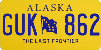 AK license plate GUK862