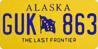 AK license plate GUK863