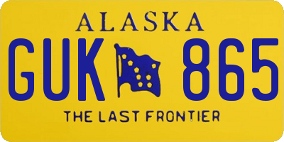 AK license plate GUK865