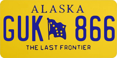 AK license plate GUK866