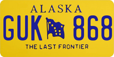 AK license plate GUK868