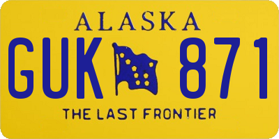 AK license plate GUK871