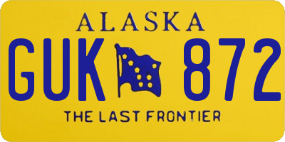 AK license plate GUK872