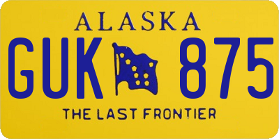 AK license plate GUK875