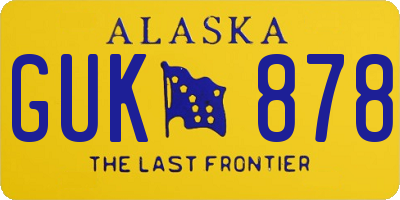 AK license plate GUK878