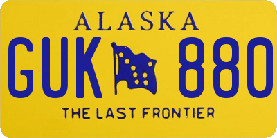 AK license plate GUK880