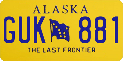 AK license plate GUK881