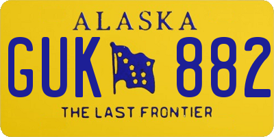 AK license plate GUK882