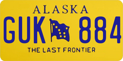 AK license plate GUK884