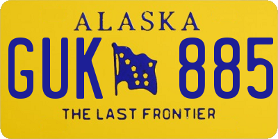 AK license plate GUK885