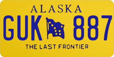 AK license plate GUK887