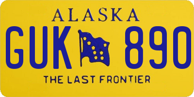 AK license plate GUK890