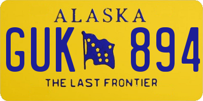 AK license plate GUK894