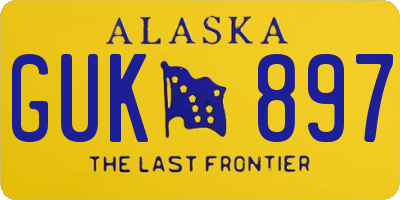 AK license plate GUK897