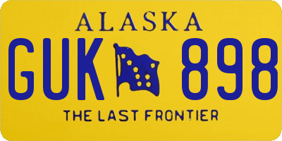 AK license plate GUK898