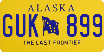 AK license plate GUK899
