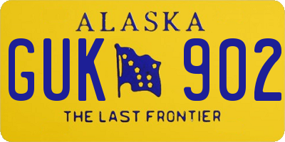 AK license plate GUK902