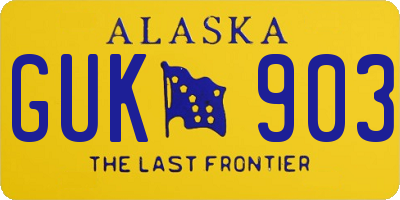 AK license plate GUK903