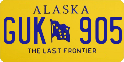 AK license plate GUK905