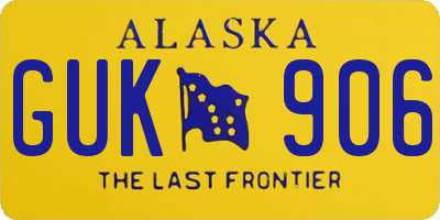 AK license plate GUK906