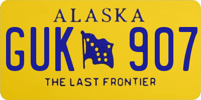 AK license plate GUK907