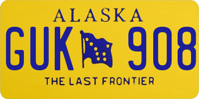 AK license plate GUK908