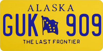 AK license plate GUK909