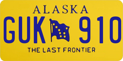 AK license plate GUK910
