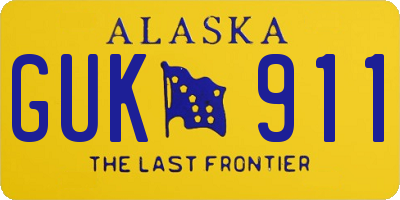 AK license plate GUK911