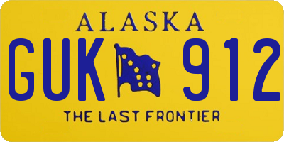 AK license plate GUK912