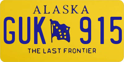 AK license plate GUK915